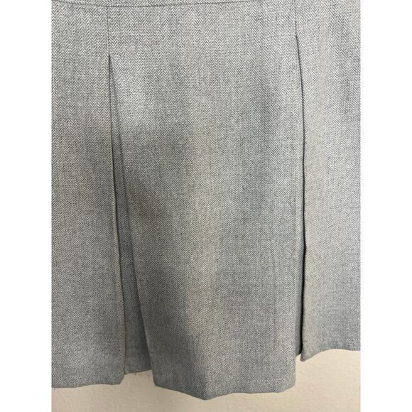 Julie Brown Gray Silver Holiday Pleated Wool Blend Skirt 4 - Picture 3 of 10